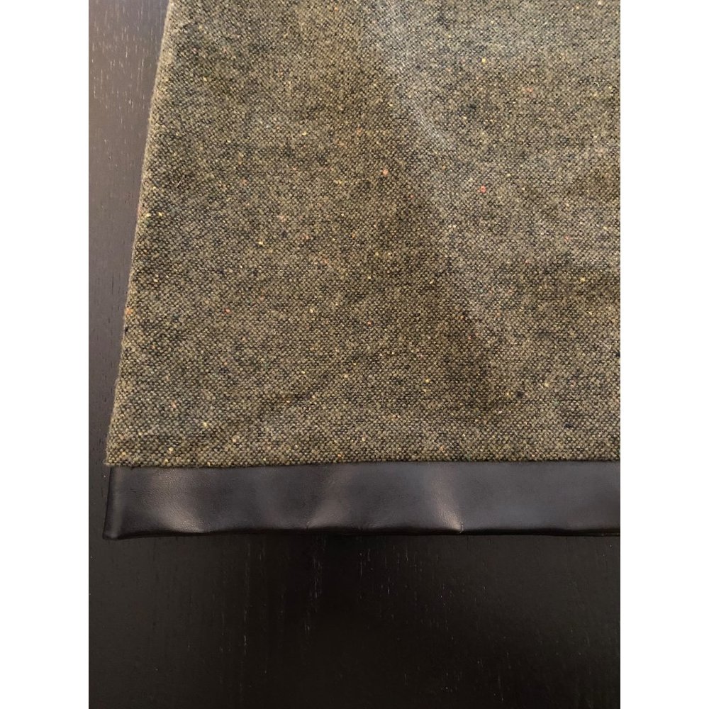 Kensie 16" Mini Skirt Women‎ Size 8 Olive 1" Brown Trim Fall Winter Back Zip - Picture 2 of 15